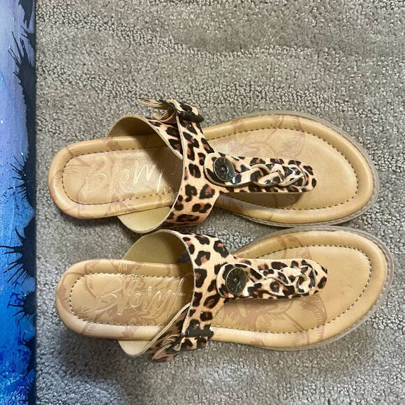 Blowfish Malibu Women’s Sandals Size 7.5 Leopard Strap Buckle - Picture 7 of 9